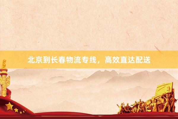 北京到长春物流专线,高效直达配送